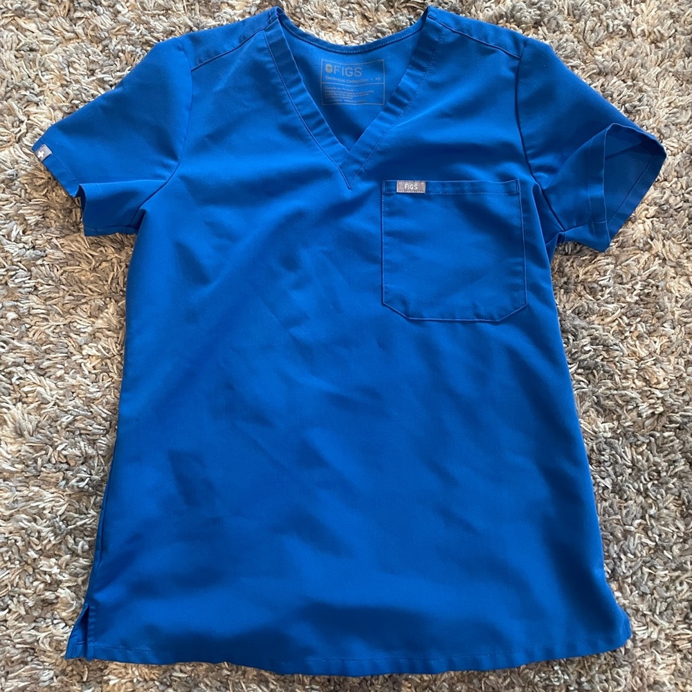FIGS Royal Blue One Pocket Scrub Top